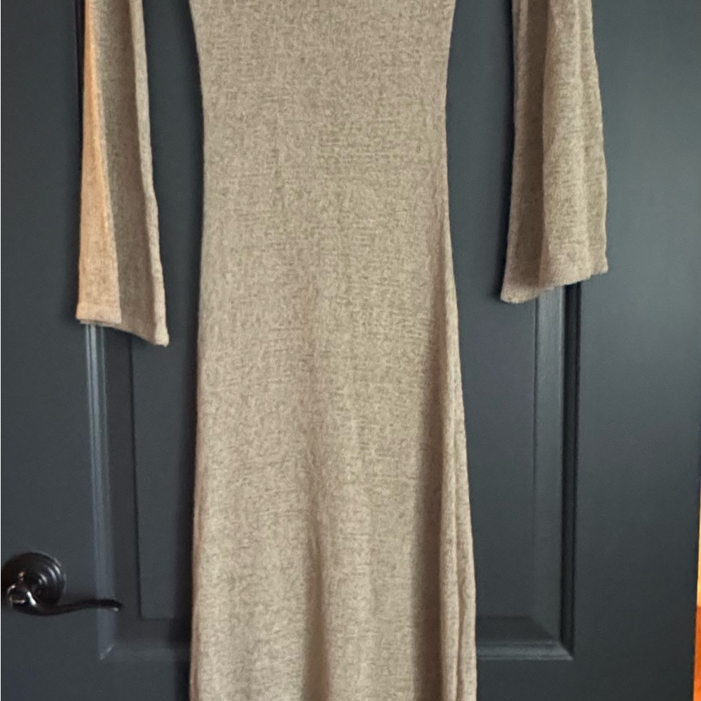 Elegant Tan Knit Dress